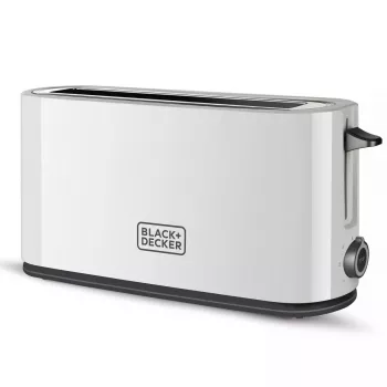 Toster Black & Decker BXTO1001E 1-kromkowy 1000 W Biały, 7 stopni opiekania, długi otwór