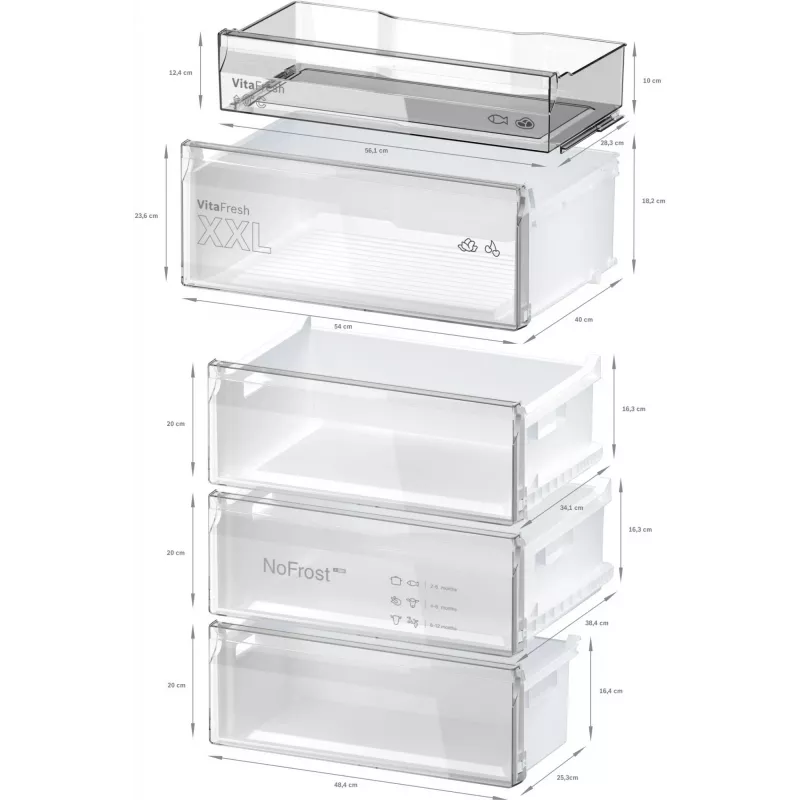 Wolnostojąca lodówko-zamrażarka Bosch Serie 4 KGN497LDF — 440 L pojemności całkowitej, 311 L chłodziarka + 129 L zamrażarka, NoFrost, wyświetlacz LED, stal nierdzewna