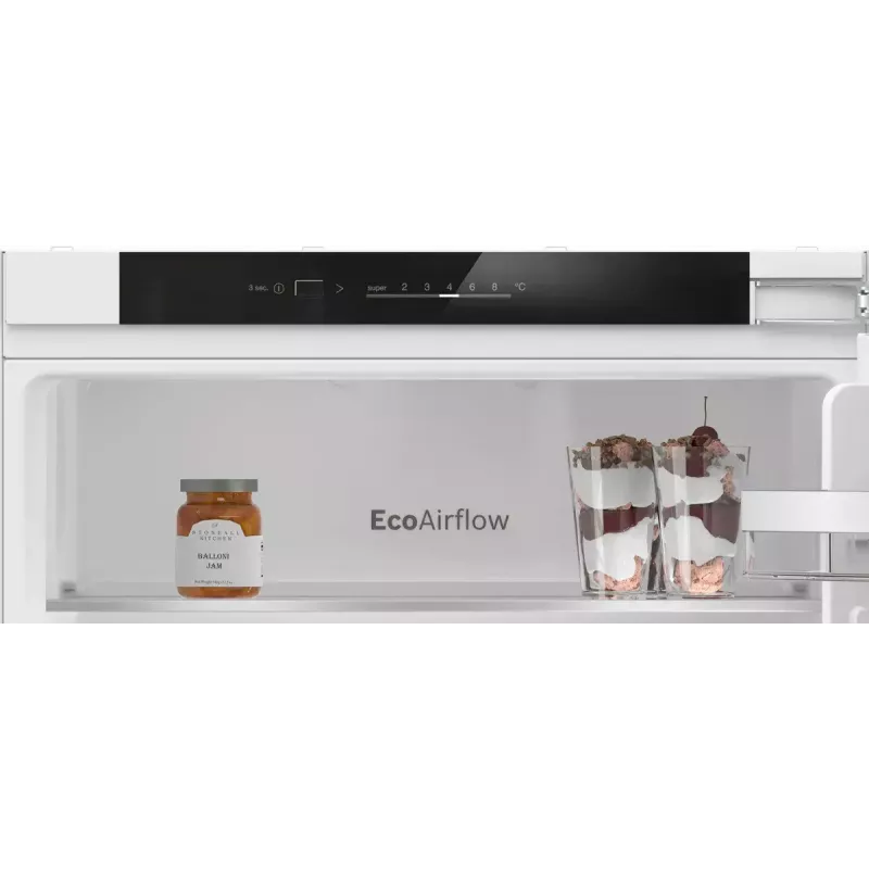 Zabudowana lodówko-zamrażarka Bosch Serie 4 KIV86VFE1 — 267 L pojemności całkowitej (183 L lodówka / 84 L zamrażarka), zamrażarka dolna, biała