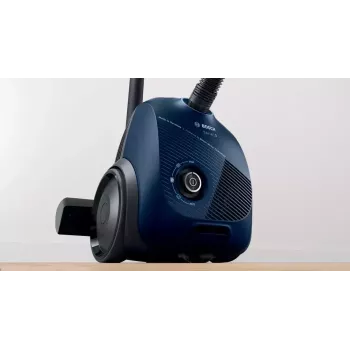 Odkurzacz cylindryczny Bosch Serie 2 BGBS2BU1T — 850 W, worek na kurz 3,5 L, promień działania 8 m, niebieski
