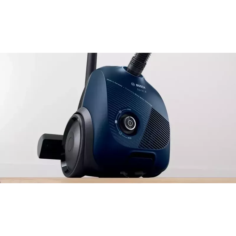Odkurzacz cylindryczny Bosch Serie 2 BGBS2BU1T — 850 W, worek na kurz 3,5 L, promień działania 8 m, niebieski