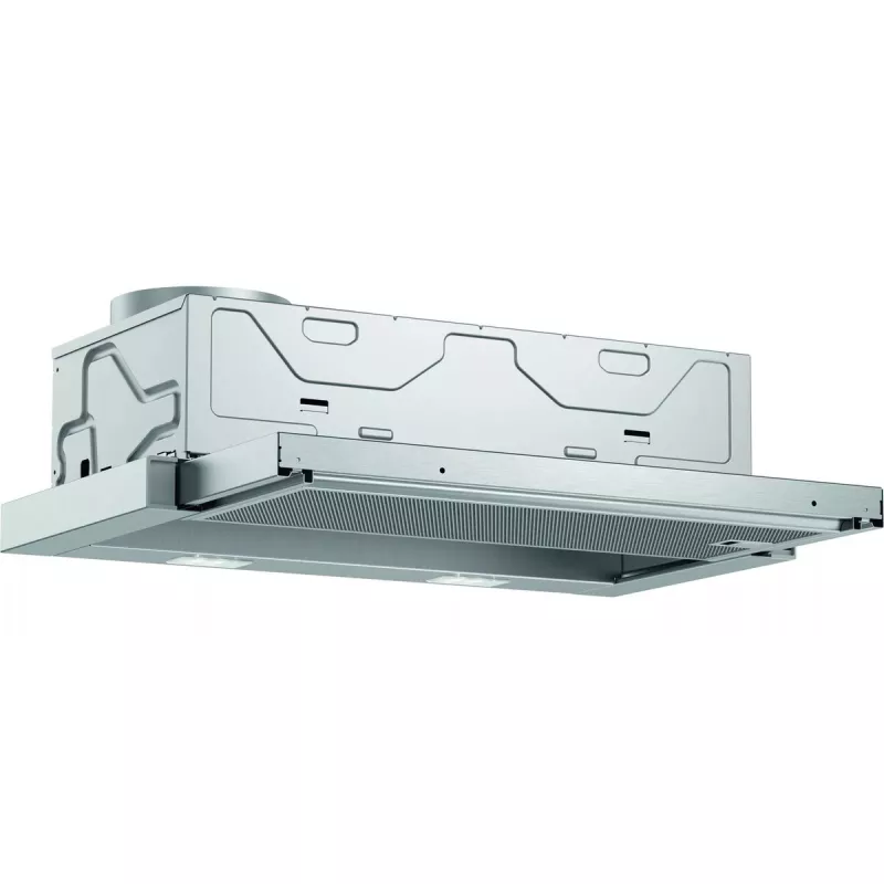 Okap przyścienny do zabudowy Bosch DFL063W56 — wysuwany, 598×290×203 mm, 328 m³/h, filtr aluminiowy, recyrkulacja