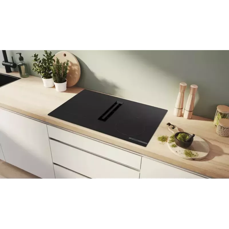 Płyta indukcyjna Bosch Serie 4 PVS811B16E, 80 cm, sterowanie dotykowe 4-strefowe, bezramowa, czarna