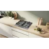 Wbudowana płyta gazowa Bosch PCH6A5I90 — 60 cm, stal nierdzewna, 4 strefy gazowe + 1 wok, Flame Select, żeliwne ruszty