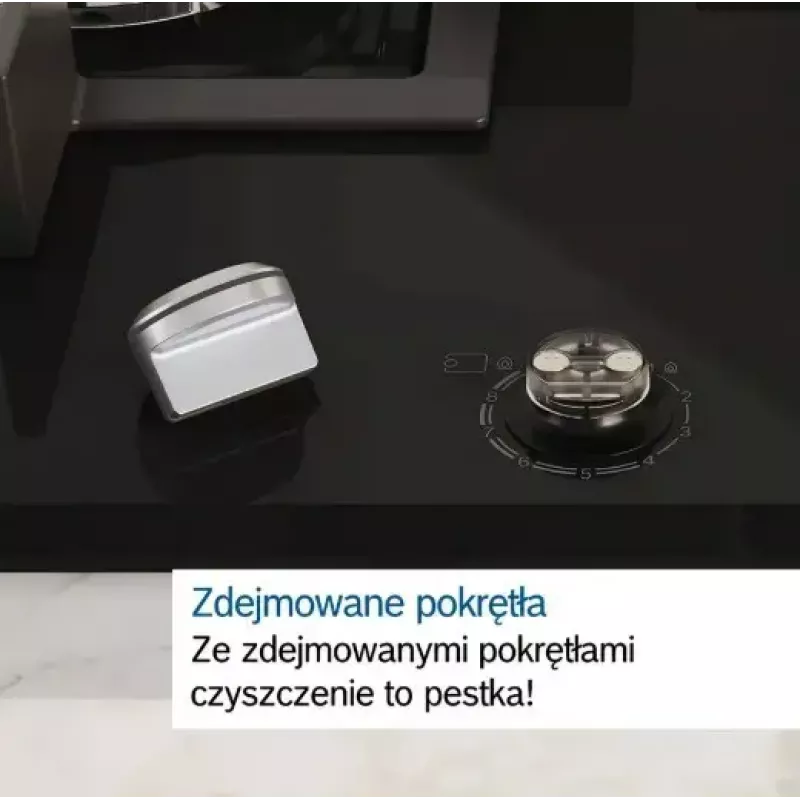 Wbudowana płyta gazowa Bosch PCH6A5I90 — 60 cm, stal nierdzewna, 4 strefy gazowe + 1 wok, Flame Select, żeliwne ruszty