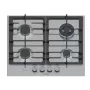 Wbudowana płyta gazowa Bosch PCH6A5I90 — 60 cm, stal nierdzewna, 4 strefy gazowe + 1 wok, Flame Select, żeliwne ruszty