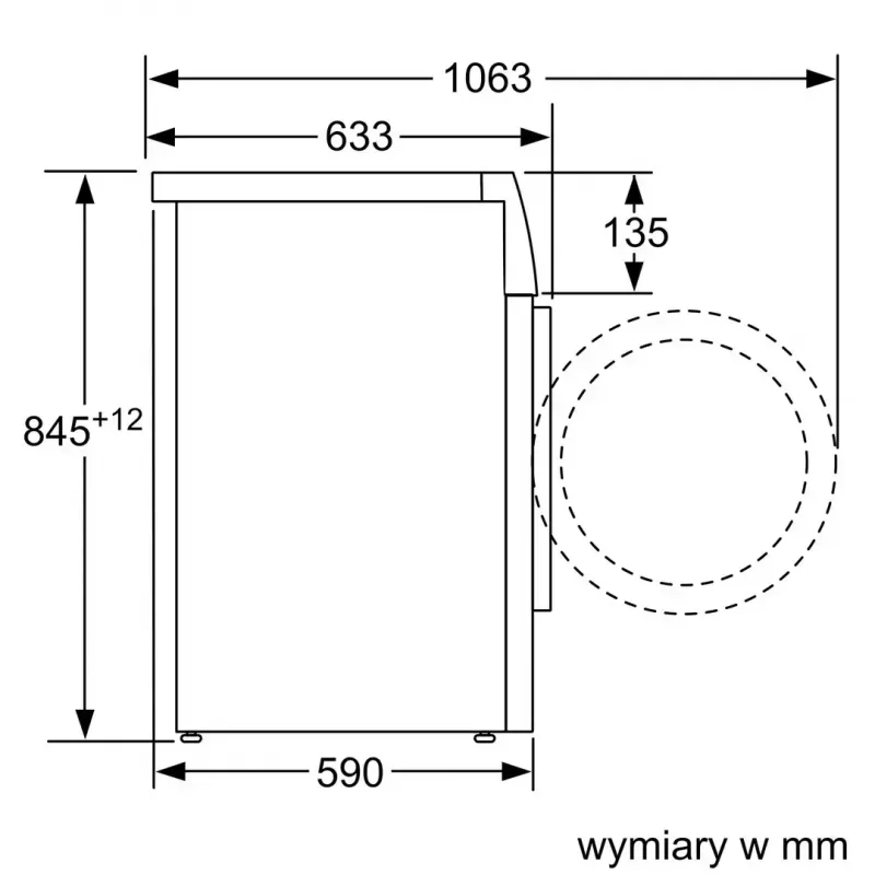 Pralka Bosch WAN2827FPL ładowana od przodu 7 kg 1200 obr./min A+++ biała wyświetlacz LED 598×845×590 mm