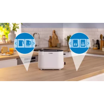 Toster Bosch TAT2M121 6 2 kromki 950 W biały