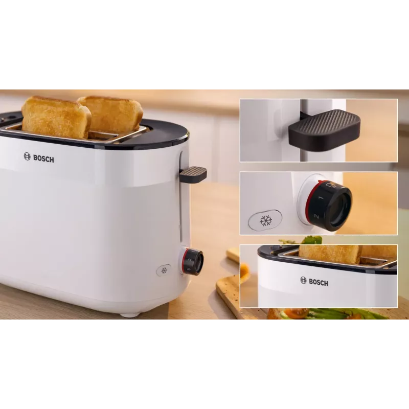 Toster Bosch TAT2M121 6 2 kromki 950 W biały