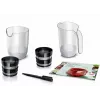 Wolnoobrotowa wyciskarka Bosch MESM500W — silnik 150 W, pojemnik na sok 1 l, kompaktowe wymiary 152×152×427 mm, biało-czarna