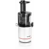 Wolnoobrotowa wyciskarka Bosch MESM500W — silnik 150 W, pojemnik na sok 1 l, kompaktowe wymiary 152×152×427 mm, biało-czarna