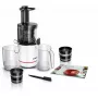 Wolnoobrotowa wyciskarka Bosch MESM500W — silnik 150 W, pojemnik na sok 1 l, kompaktowe wymiary 152×152×427 mm, biało-czarna