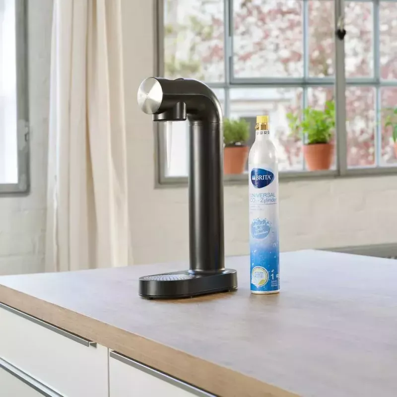 Saturator BRITA sodaONE Czarny Srebrny — saturator, wydajność 60 L, bez BPA, 450×129×240 mm