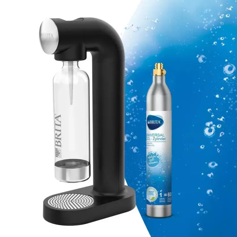Saturator BRITA sodaONE Czarny Srebrny — saturator, wydajność 60 L, bez BPA, 450×129×240 mm