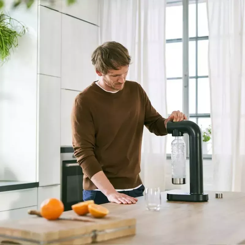 Saturator BRITA sodaONE Czarny Srebrny — saturator, wydajność 60 L, bez BPA, 450×129×240 mm