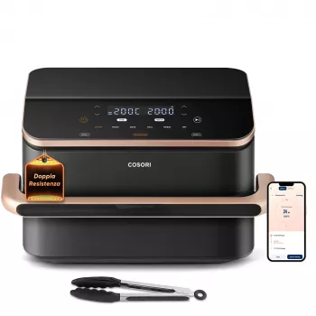 Cosori Dual Blaze Twinfry Chef Edition Podwójna 10 L Wolnostojąca 2800 W Frytkownica powietrzna Ciemnoszary, Różowe złoto