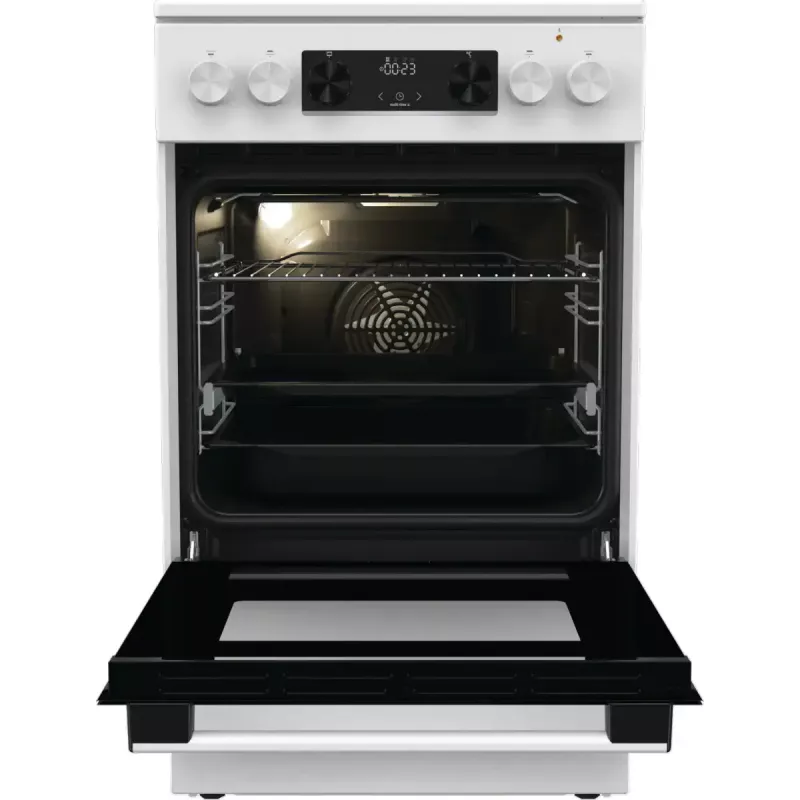 Kuchenka wolnostojąca Gorenje GECS5C70WA Płyta grzewcza elektryczna, 4 strefy, biała, piekarnik 70 l, pokrętła, wyświetlacz LED