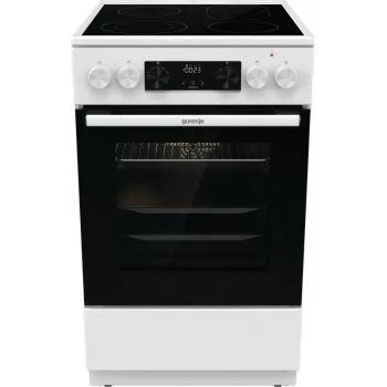 Kuchenka wolnostojąca Gorenje GECS5C70WA Płyta grzewcza elektryczna, 4 strefy, biała, piekarnik 70 l, pokrętła, wyświetlacz LED