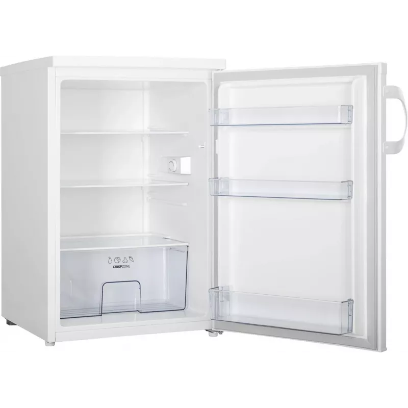 Wolnostojąca lodówka Gorenje R492PW — 133 L, biała, drzwi odwracalne, oświetlenie LED, sterowanie obrotowe