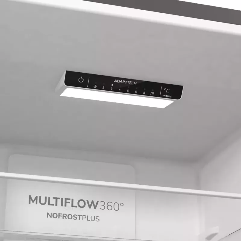 Wolnostojąca lodówko-zamrażarka Gorenje NRK6202EXL4, pojemność całkowita 331 l (chłodziarka 235 l / zamrażarka 96 l), stal nierdzewna, wyświetlacz LED