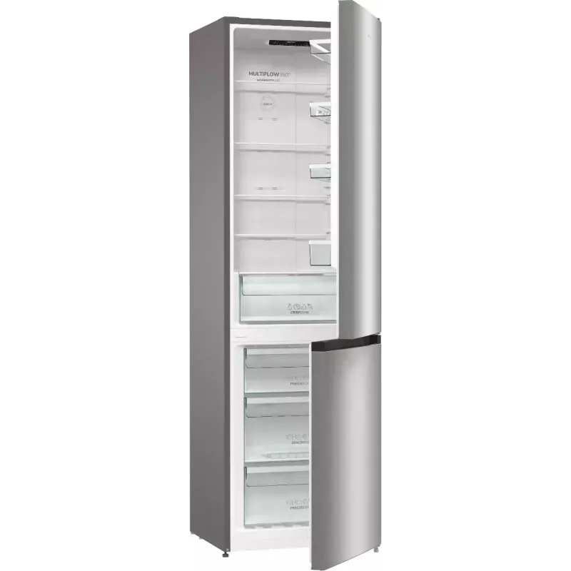 Wolnostojąca lodówko-zamrażarka Gorenje NRK6202EXL4, pojemność całkowita 331 l (chłodziarka 235 l / zamrażarka 96 l), stal nierdzewna, wyświetlacz LED