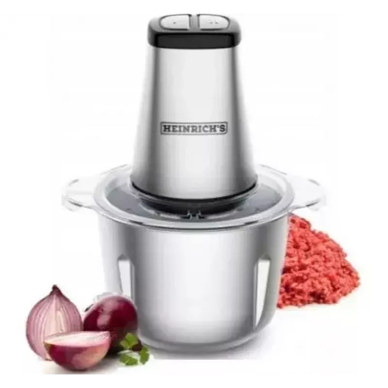 Siekacz elektryczny HEINRICH'S HMZ 8849 — 2 l, 500 W, kruszenie lodu, krajalnica do warzyw i owoców, szary