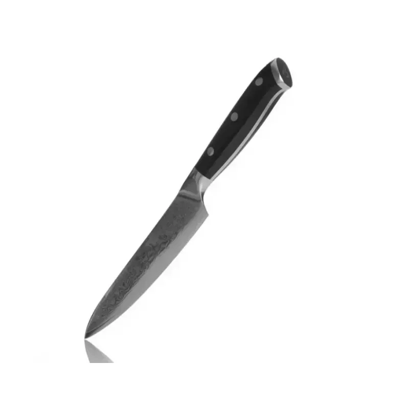 Nóż uniwersalny KOHERSEN Elegance z hebanowego drewna, ostrze damasceńskie 12,7 cm, całkowita długość 243 mm, waga 127 g
