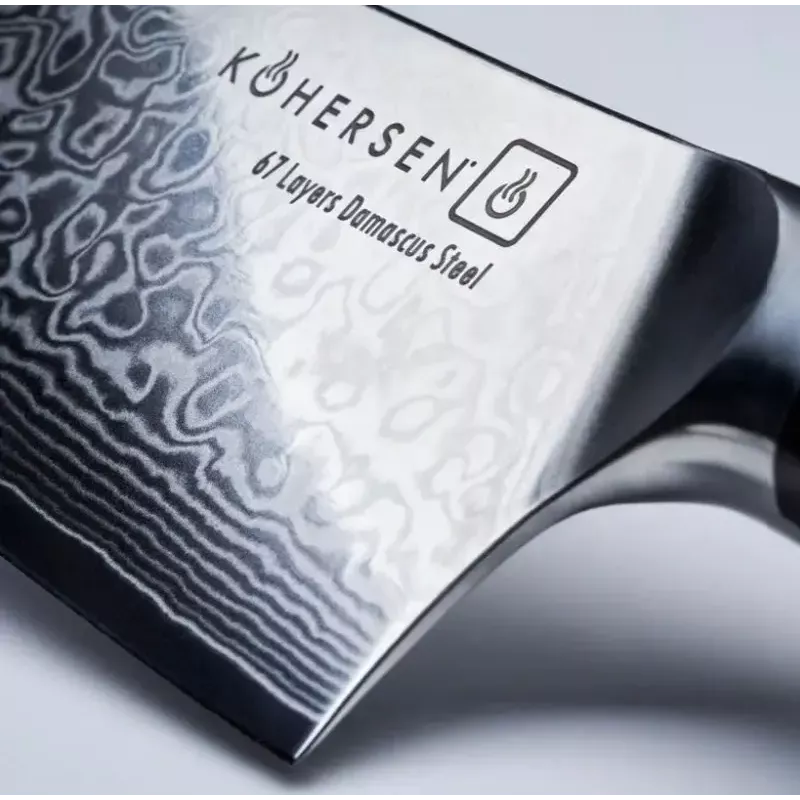 Nóż uniwersalny KOHERSEN Elegance z hebanowego drewna, ostrze damasceńskie 12,7 cm, całkowita długość 243 mm, waga 127 g