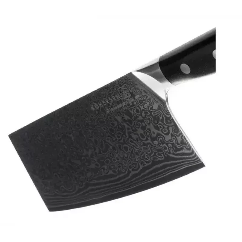 Tasak KOHERSEN Elegance Ebony Wood ze stali damasceńskiej 16,5 cm, 60 HRC, rękojeść 13 cm, 335 g