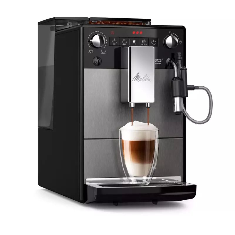 Ekspres do kawy MELITTA F270-100 — w pełni automatyczny, zbiornik na wodę 1,5 l, 15 barów, wbudowany młynek