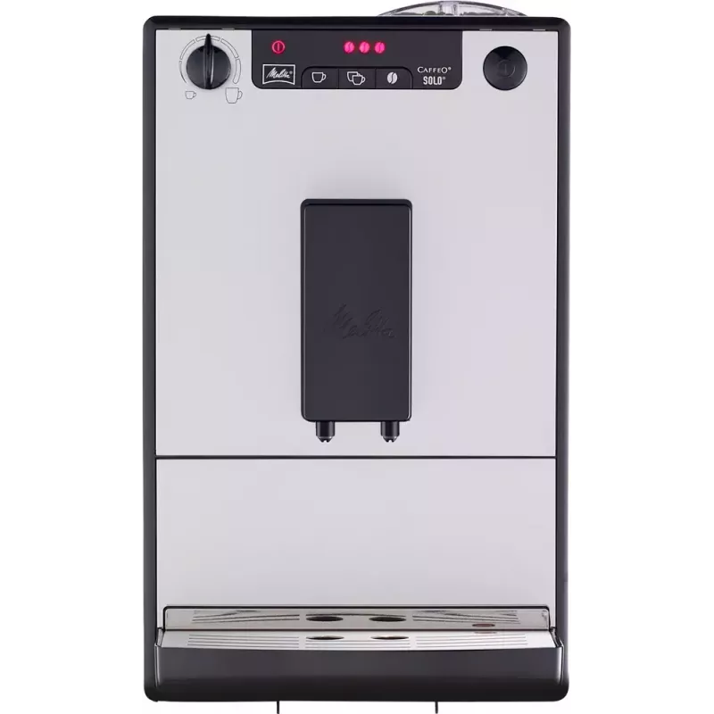 Ekspres do kawy MELITTA SOLO E950-766, zbiornik na wodę 1,2 l, wbudowany młynek, 1400 W, srebrny