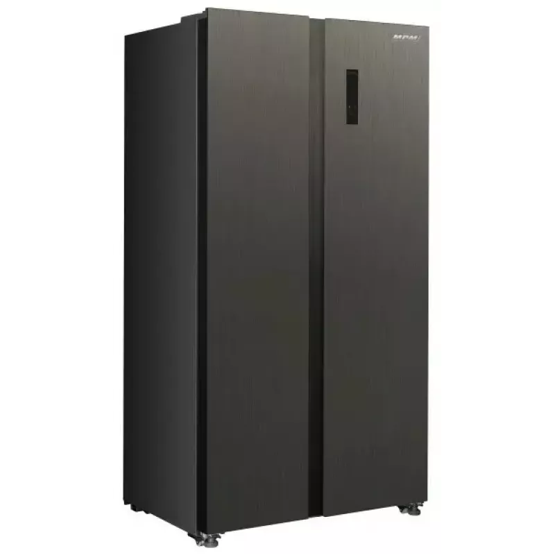 Side-by-side refrigerator MPM MPM-563-SBS-14/N — 532 L total, 347 L fridge, 185 L freezer, stainless steel
