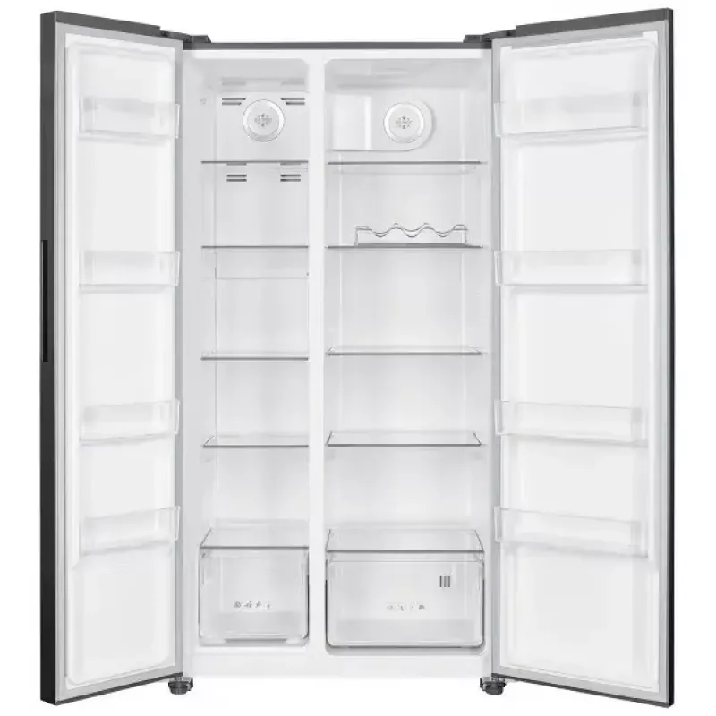 Side-by-side refrigerator MPM MPM-563-SBS-14/N — 532 L total, 347 L fridge, 185 L freezer, stainless steel