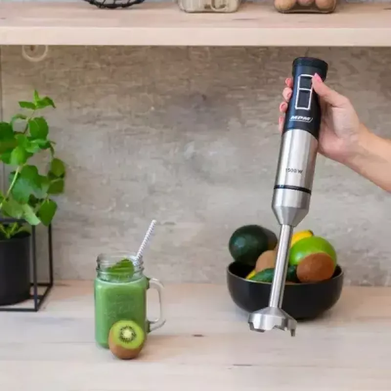 Blender ręczny MPM MBL-33M, 1500 W, 9 prędkości, turbo, ostrza ze stali nierdzewnej, uchwyt do zawieszenia, 220–240 V