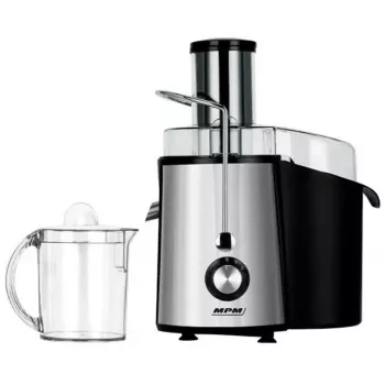 Wyciskarka wirnikowa MPM MSO-18-M, silnik 1000 W, pojemnik na sok 1 L, regulacja 2-stopniowa, stal nierdzewna, czarny/srebrny