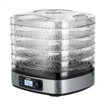 Suszarka do żywności MPM MSG-12 dehydrator, 6 tac, 380 W, 35–75 °C, timer 0,5–36 h, obudowa ze stali nierdzewnej