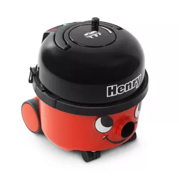 Odkurzacz cylindryczny NUMATIC HENRY HVR200-11 — worek na kurz 9 l, 620 W, HEPA 11, przewód 10 m, czerwony