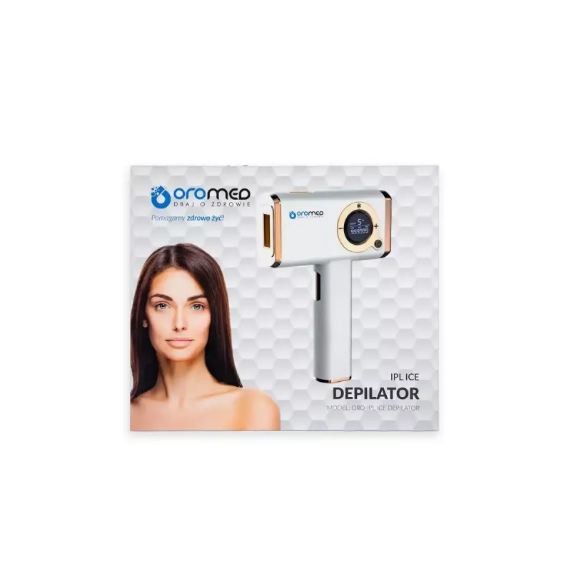 Epilator ORO-MED ORO-IPL ICE – Laserowy depilator IPL do włosów i ciała, 48 W, 3 wymienne nasadki, okulary ochronne