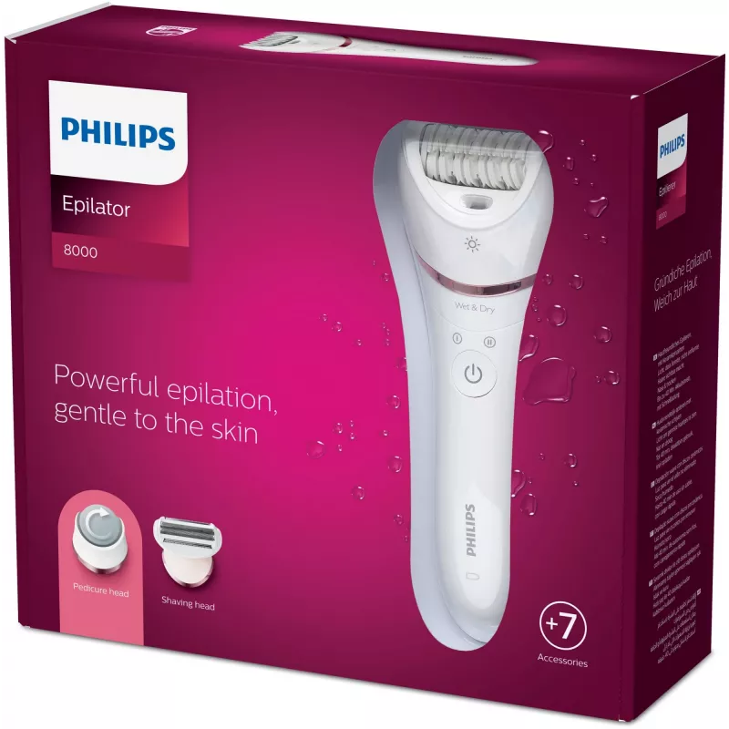 Philips 8000 series Epilator Series 8000 BRE730/10 Epilator do depilacji na mokro i sucho