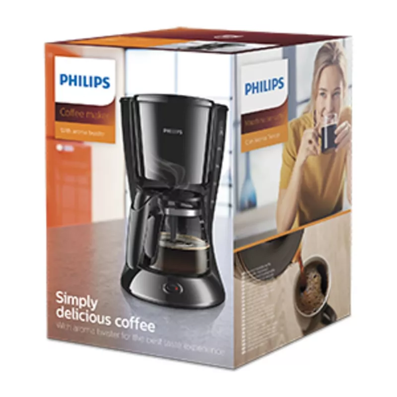 Philips Daily Collection HD7461/20 Ekspres do kawy, Ekspres przelewowy, 1,2 L, Kawa mielona, 1000 W, Czarny