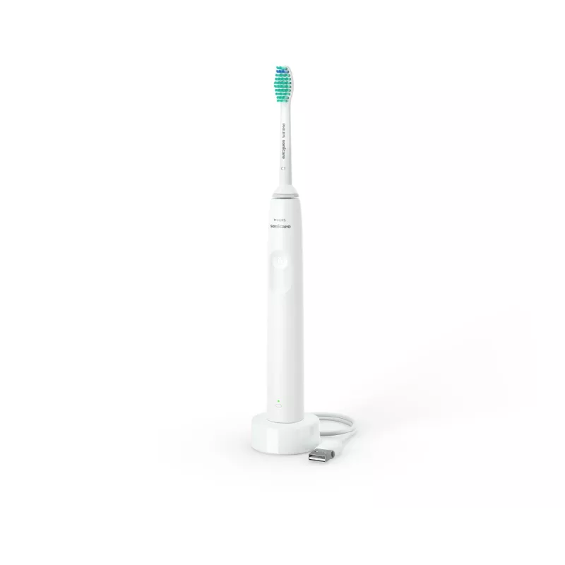 Sonic toothbrush Philips 2100 series HX3651/13 — rechargeable adult sonic toothbrush, 2‑min timer, biały, 1 brush head