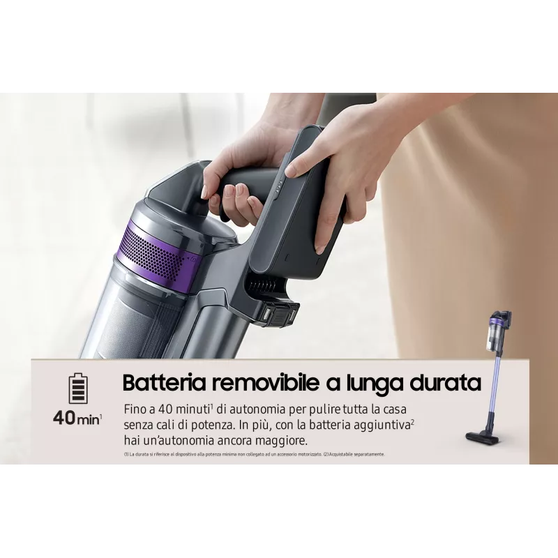 Samsung VS15A6031R4 Odkurzacz pionowy Akumulatorowy Do pracy na sucho Bezworkowy 0.8 L Czarny