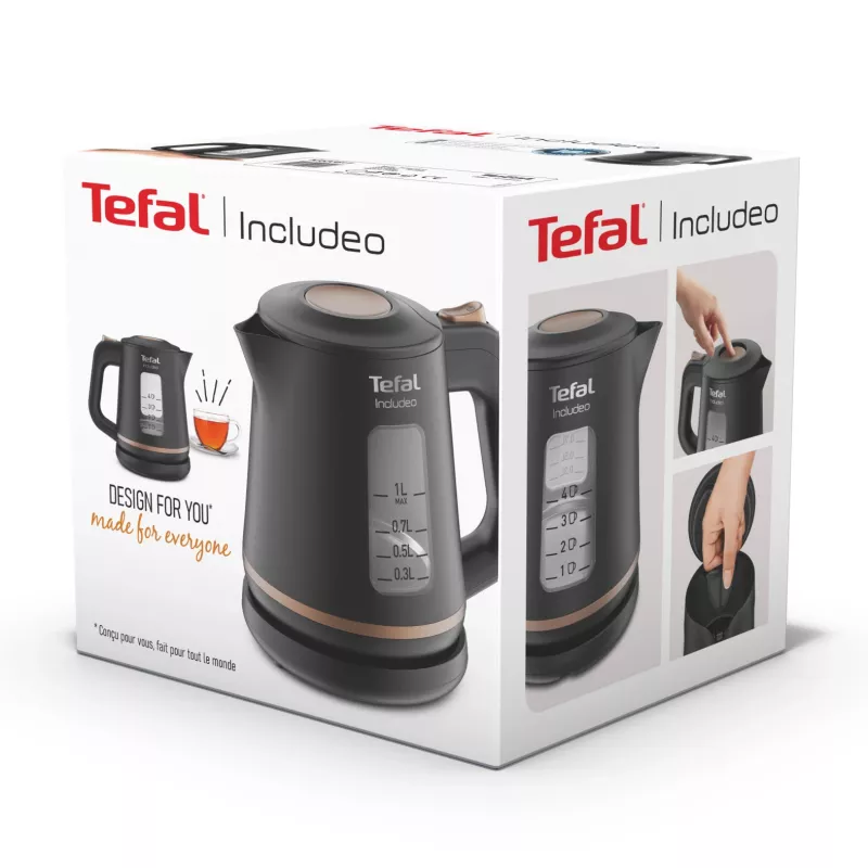 Tefal Includeo KI5338 czajnik elektryczny 1 L 2400 W Czarny