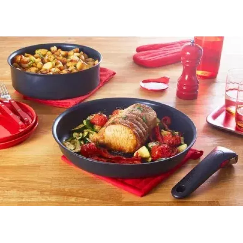 Zestaw patelni Tefal Ingenio Unlimited L7639002, 13 szt., aluminium, nieprzywierająca powłoka, Thermo-Spot, naczynia żaroodporne, czarny