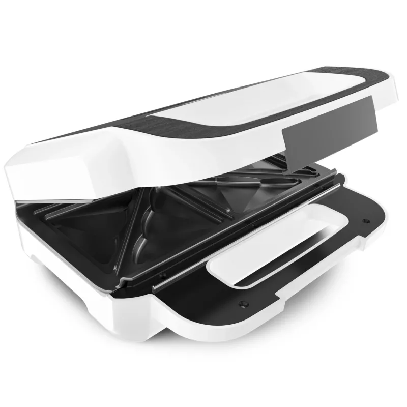 Opiekacz do kanapek Tefal SW7011 — 850 W, stal nierdzewna i biała, kompaktowy 238×276×98 mm