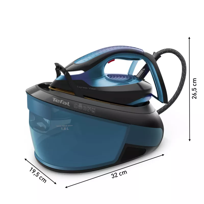 Tefal Express Vision SV8151 2800 W 1,8 l stopa Durilium AirGlide Autoclean Niebieski, Czarny
