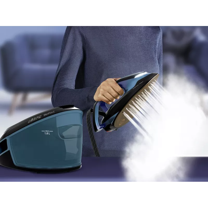 Tefal Express Vision SV8151 2800 W 1,8 l stopa Durilium AirGlide Autoclean Niebieski, Czarny