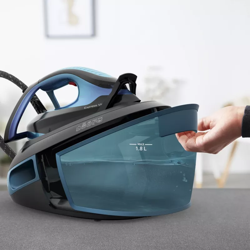 Tefal Express Vision SV8151 2800 W 1,8 l stopa Durilium AirGlide Autoclean Niebieski, Czarny