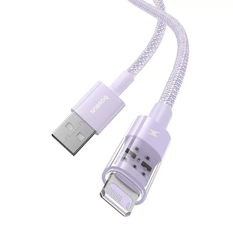 Kabel USB Baseus Gem P10373003511-01 — 2 m, 2.4 A, USB-A na Lightning, fioletowy