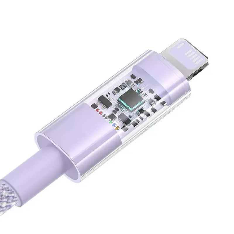 Kabel USB Baseus Gem P10373003511-01 — 2 m, 2.4 A, USB-A na Lightning, fioletowy